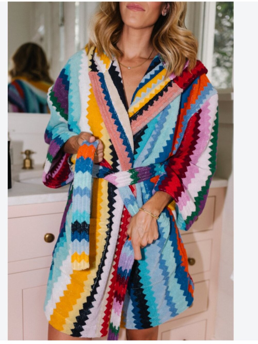 Missoni Multicolor Zigzag Hooded Terry Hooded Robe Short Medium - Picture 10 of 11